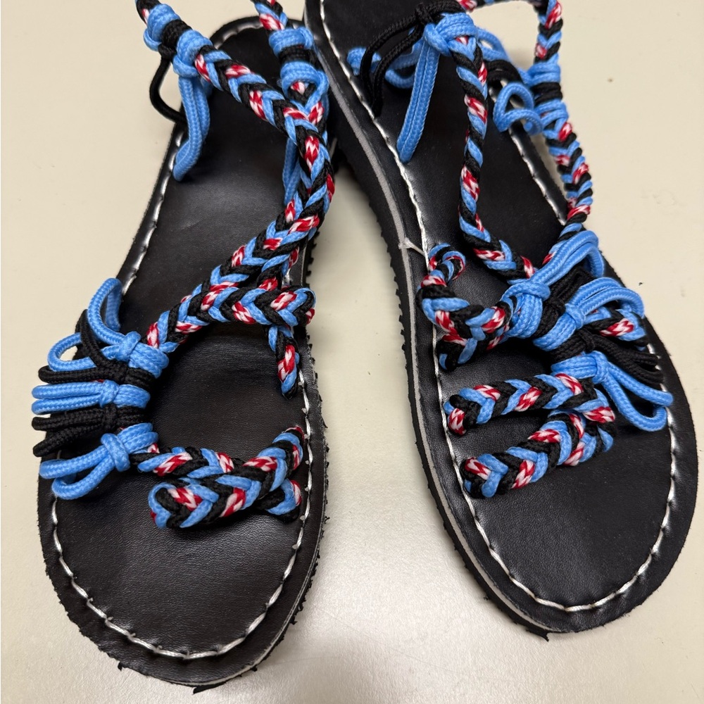 Colorful Braided Sandals women’s size 9